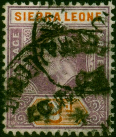 Collectible Postage Stamp Sierra Leone 1903 2d Dull Purple & Brown-Orange SG76 Good Used