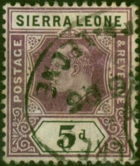 Sierra Leone 1905 5d Dull Purple & Black SG93 Good Used  King Edward VII (1902-1910) Valuable Stamps
