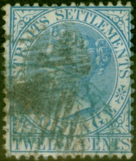 Valuable Postage Stamp Straits Settlements 1867 12c Blue SG15 Good Used