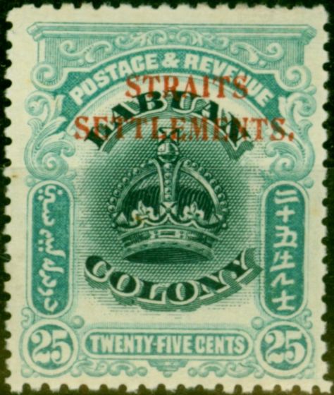 Valuable Postage Stamp from Straits Settlements 1907 25c Green & Greenish Blue SG149 Fine Lightly Mtd Mint