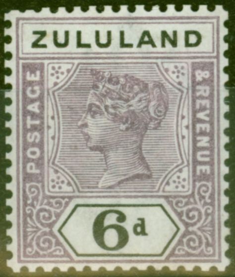 Collectible Postage Stamp from Zululand 1894 6d Dull Mauve & Black SG24 V.F Very Lightly Mtd Mint