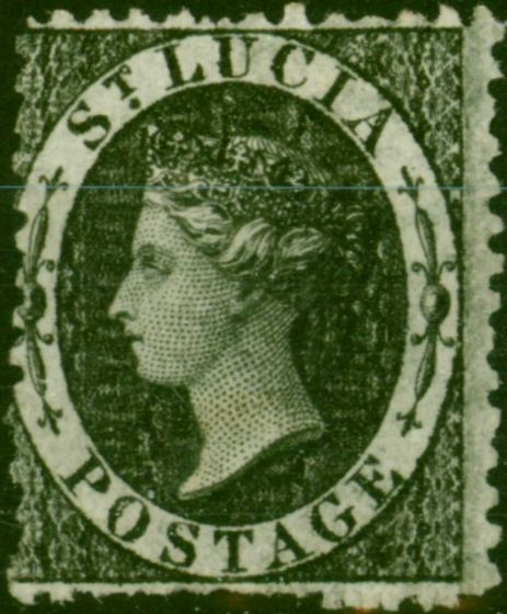 Valuable Postage Stamp St Lucia 1864 (1d) Intense Black SG11a Fine LMM
