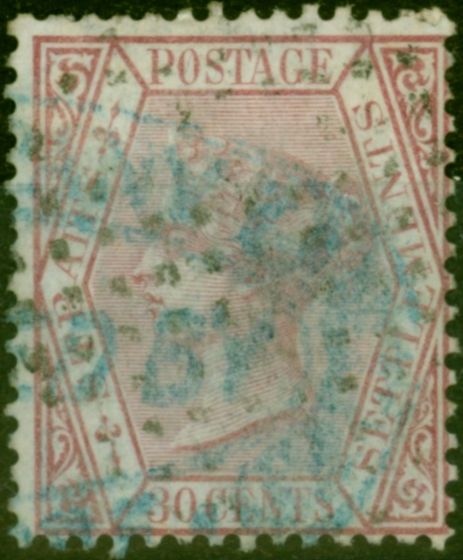 Valuable Postage Stamp Straits Settlements 1872 30c Claret SG17 Good Used