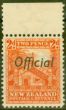 Rare Postage Stamp from New Zealand 1938 2d Orange SG0123c P.14 Very Fine MNH
