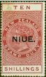 Valuable Postage Stamp Niue 1927 10s Brown-Red SG37b Fine LMM
