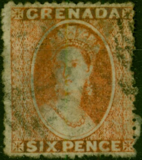 Grenada 1873 6d Orange-Vermilion SG12 Fine Used (3) Queen Victoria (1840-1901) Valuable Stamps