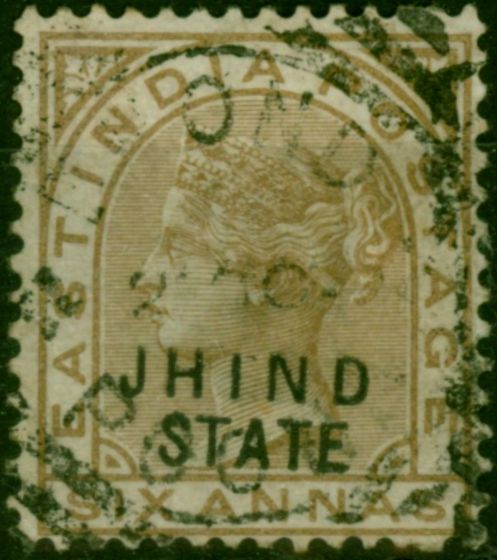 Jind 1891 6a Bistre-Brown SG27 Fine Used . Queen Victoria (1840-1901) Used Stamps
