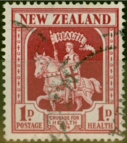 Collectible Postage Stamp from New Zealand 1934 1d & 1d Carmine SG555 Fine Used