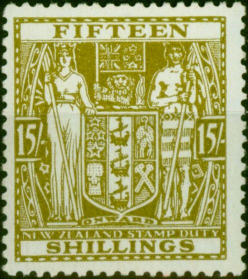 New Zealand 1940 15s Sage-Green SGF202 V.F MNH. King George VI (1936-1952) Mint Stamps