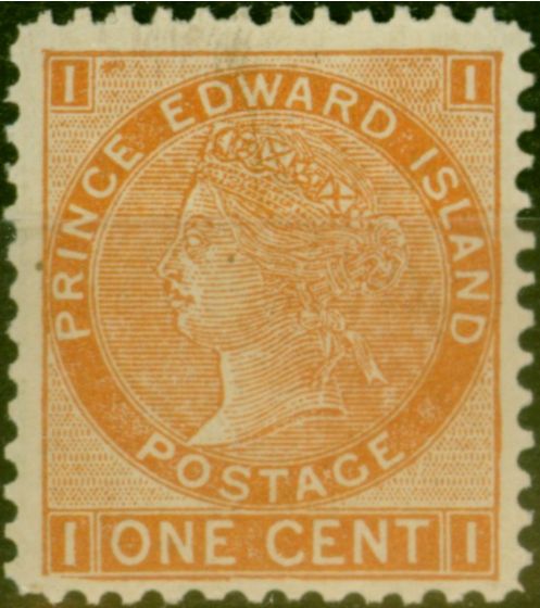 Old Postage Stamp Prince Edward Island 1872 1c Brown-Orange SG44 Fine MNH