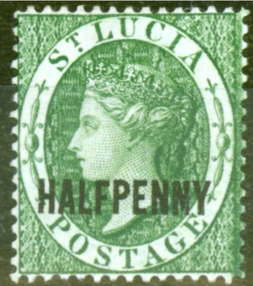 Collectible Postage Stamp from St Lucia 1881 1/2d Green SG23 Fine & Fresh Unused stamp