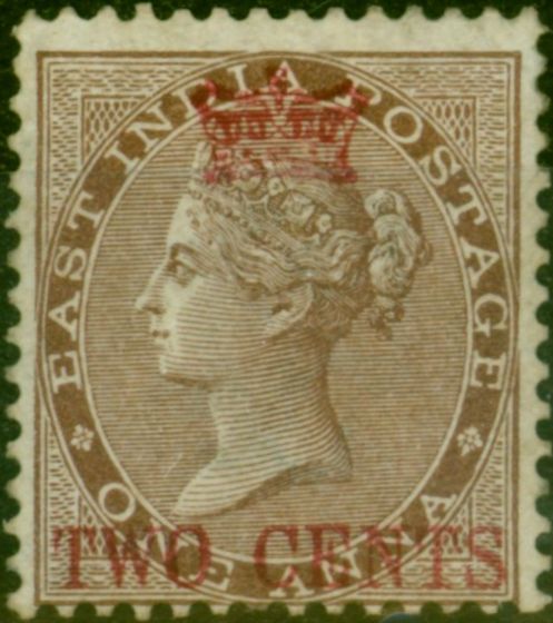 Valuable Postage Stamp Straits Settlements 1867 2c on 1a Deep Brown SG2 Fine MM
