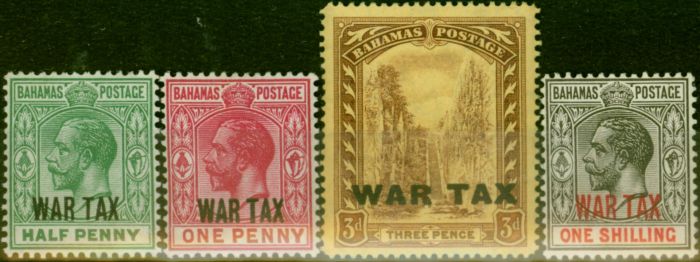Valuable Postage Stamp Bahamas 1918 War Tax Set of 4 SG96-99 Fine VLMM