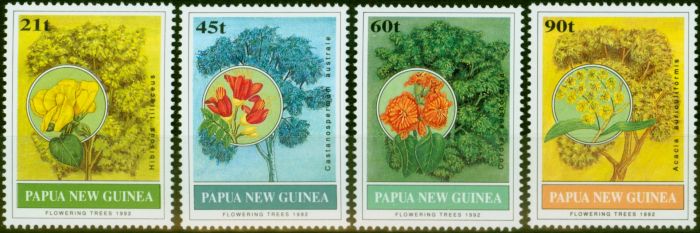 Collectible Postage Stamp from Papua New Guinea 1992 Flowering Trees Set of 4 SG675-678 V.F MNH