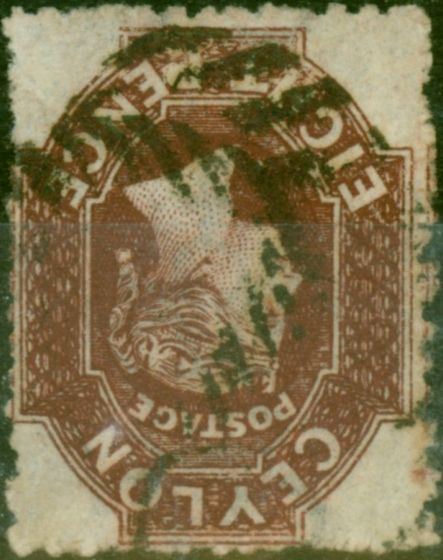 Ceylon 1867 8d Lake Brown SG68b Var 'Wmk Inverted' Fine Used Unlisted Scarce  Queen Victoria (1840-1901) Collectible Stamps