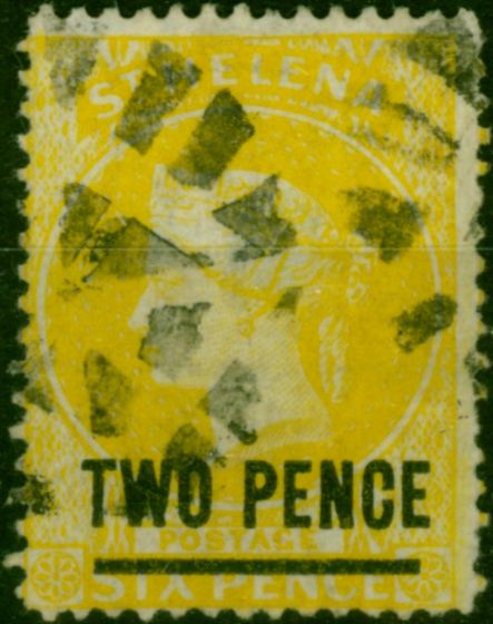St Helena 1880 2d Yellow SG28 Type B P.14 Fine Used. Queen Victoria (1840-1901) Used Stamps