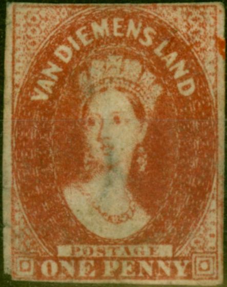 Collectible Postage Stamp from Tasmania 1867 1d Carmine SG29 Good Unused