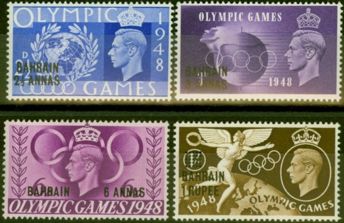 Collectible Postage Stamp from Bahrain 1948 Olympic Games Set of 4 SG63-66 Very Fine MNH