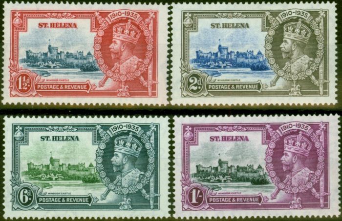 Old Postage Stamp St Helena 1935 Jubilee Set of 4 SG124-127 Fine Mounted Mint
