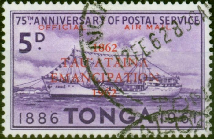 Collectible Postage Stamp Tonga 1962 5d Violet SG012 Fine Used