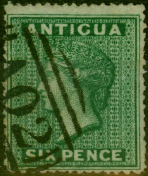 Old Postage Stamp Antigua 1862 6d Blue-Green SG1 Fine Used