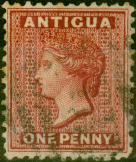 Rare Postage Stamp Antigua 1884 1d Carmine-Red SG24 Fine Used (2)