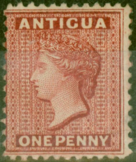 Old Postage Stamp from Antigua 1884 1d Carmine-Red SG24 Fine & Fresh Unused