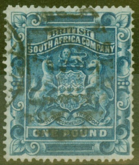 Valuable Postage Stamp from Rhodesia 1892 £1 Dp Blue SG10 Fine Used