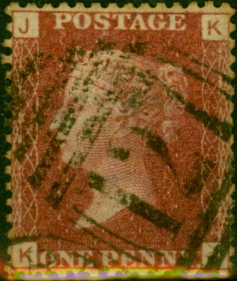 Valuable Postage Stamp GB 1864 1d Rose-Red SG43-44 Pl.212 K-J Fine Used