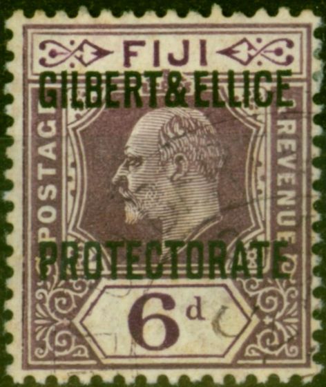 Valuable Postage Stamp Gilbert & Ellice Islands 1911 6d Dull & Bright Purple SG6 Fine Used