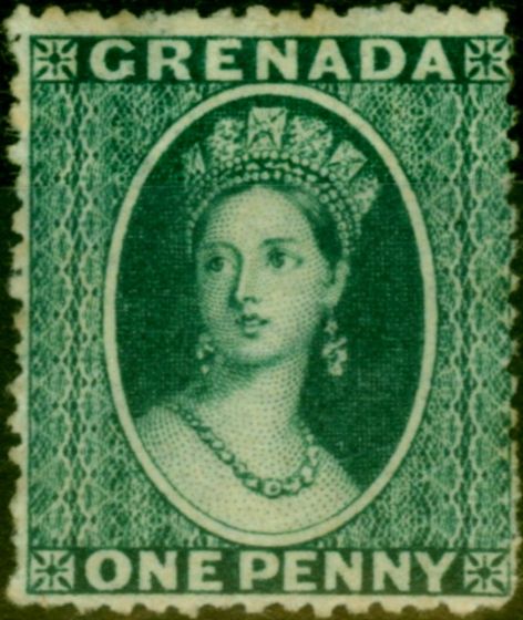Collectible Postage Stamp from Grenada 1878 1d Green SG16 Wmk Sideways P. 15 Fine Unused