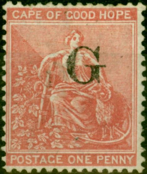 Rare Postage Stamp from Griqualand West 1877 1d Carmine-Red SG5a Good Mtd Mint