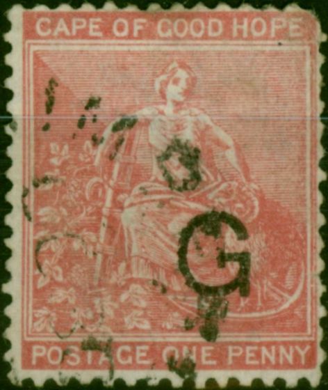 Rare Postage Stamp Griqualand West 1877 1d Carmine-Red SG5f Type 6 Good Used