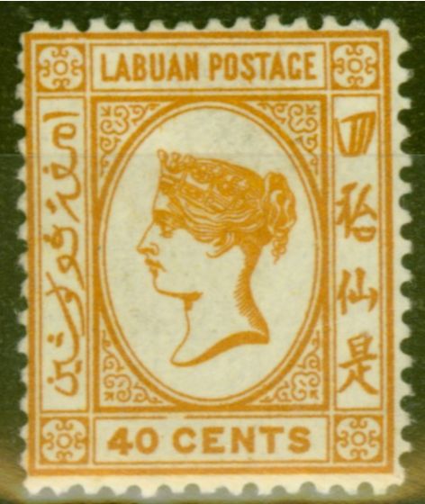Old Postage Stamp from Labuan 1893 40c Brown-Buff SG47a Fine Mtd Mint (19)