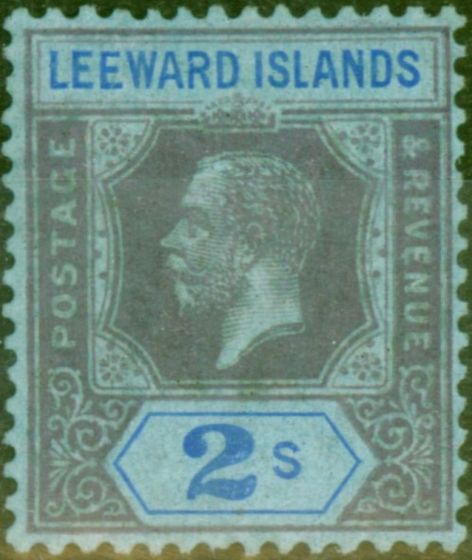 Collectible Postage Stamp from Leeward Islands 1922 2s Purple & Blue-Blue SG74 Fine Mtd Mint