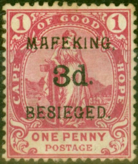 Valuable Postage Stamp from Mafeking 1900 3d on 1d Carmine SG3 Fine Mtd Mint