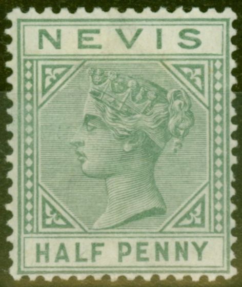 Valuable Postage Stamp from Nevis 1883 1/2d Dull Green SG25 Superb Lightly Mtd Mint