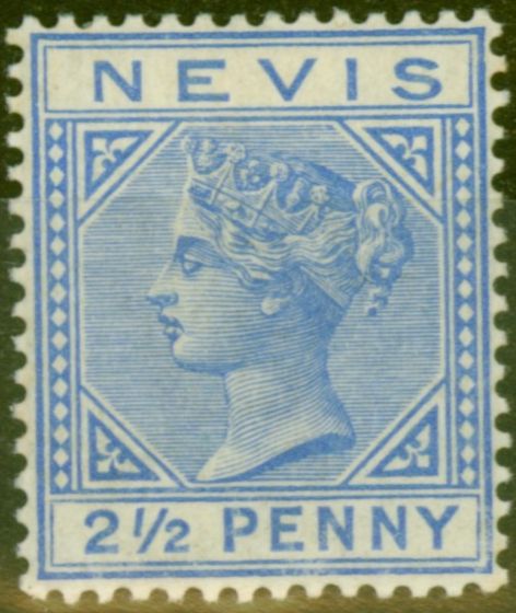 Collectible Postage Stamp from Nevis 1883 2 1/2d Ultramarine SG29 V.F Mtd Mint