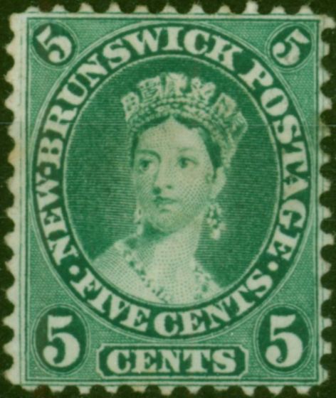 New Brunswick 1860 5c Deep Green SG15 Fine Unused. Queen Victoria (1840-1901) Mint Stamps