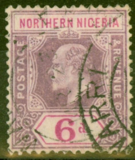 Old Postage Stamp from Northern Nigeria 1905 6d Dull Purple & Violet SG25 Fine Used