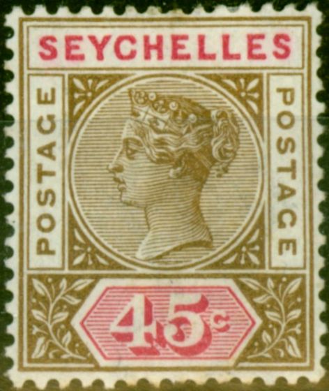 Valuable Postage Stamp from Seychelles 1893 45c Brown & Carmine SG25 Fine Mtd Mint