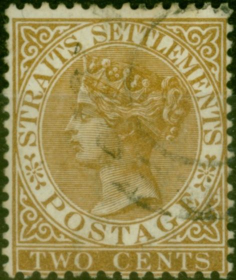 Old Postage Stamp Straits Settlements 1882 2c Brown SG50 Fine Used