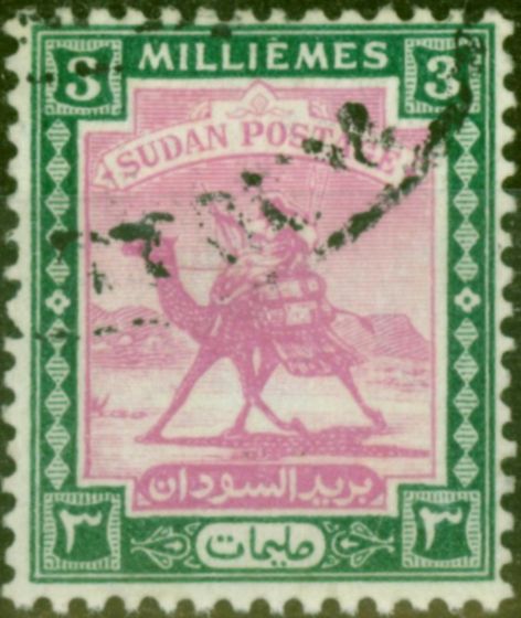 Valuable Postage Stamp from Sudan 1948 3m Mauve & Green SG98 Fine Used (1)
