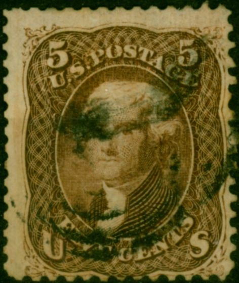 U.S.A 1861 Jefferson 5c Brown-Ochre SG63a Good Used  Queen Victoria (1840-1901) Collectible Stamps