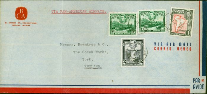 Valuable Postage Stamp from British Guiana 1951 Large Commercial Cover to York Fine & Attractive