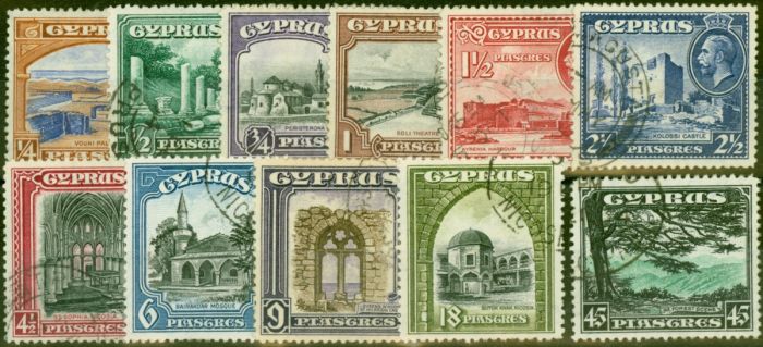 Cyprus 1934 Set of 11 SG133-143 Fine Used (2) Queen Victoria (1840-1901) Rare Stamps
