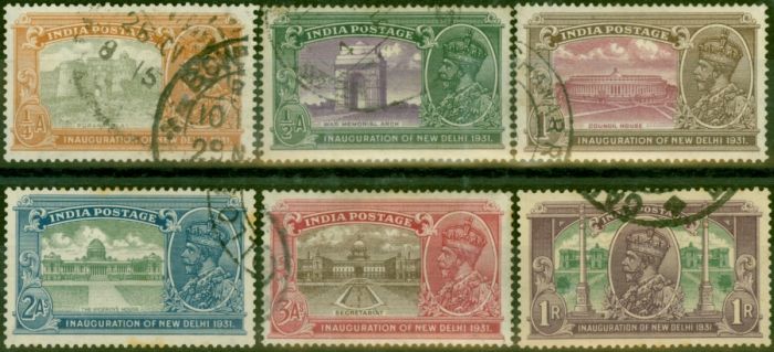 India 1931 Set of 6 SG226w-231 Good Used King George V (1910-1936) Rare Stamps