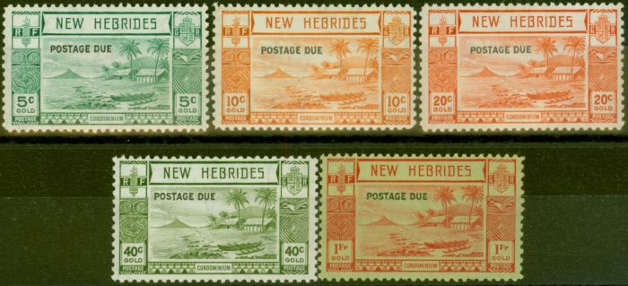 Rare Postage Stamp from New Hebrides 1938 P.Due set of 5 SGD6-D10 Fine MNH