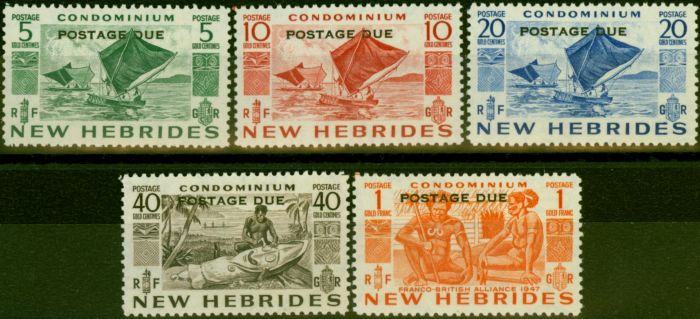 Rare Postage Stamp New Hebrides 1953 Postage Due Set of 5 SGD11-D15 V.F MNH