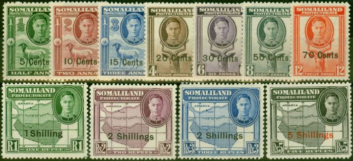 Collectible Postage Stamp Somaliland 1951 Set of 11 SG125-135 V.F MNH